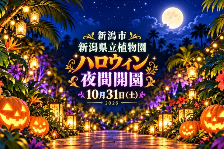10月31日は県立植物園のハロウィン夜間開園へ｜熱帯植物ドームのライトアップも｜編集部制作のイメージイラスト