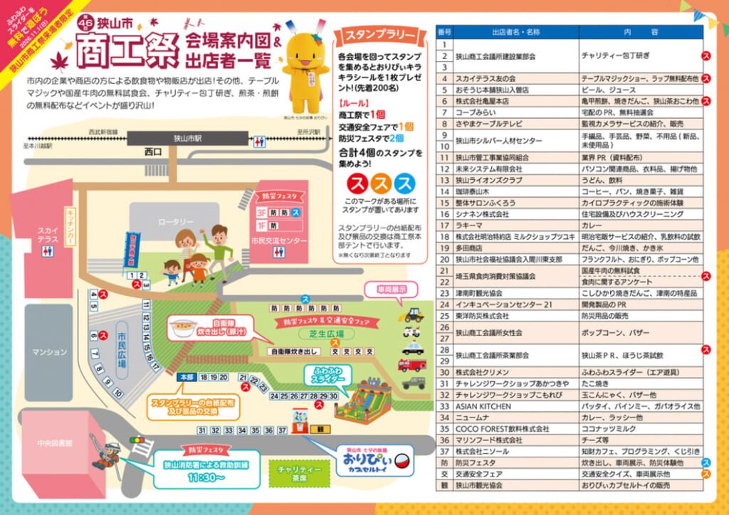 第46回 狭山市商工祭のチラシ（裏）